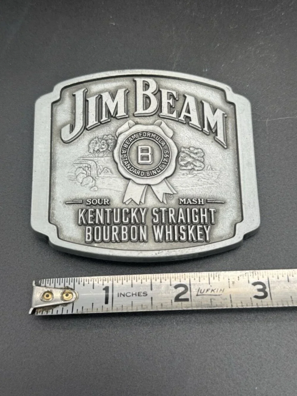 Jim Beam Kentucky Straight Bourbon Whiskey Sour Mash Promotional Belt Buckle